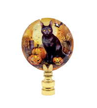 Load image into Gallery viewer, HALLOWEEN Lamp Finial-Optic Crystal-Round or Square-AvailableI In 4-Base Finishes (1-Pc.)