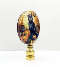 Load image into Gallery viewer, HALLOWEEN Lamp Finial-Optic Crystal-Round or Square-AvailableI In 4-Base Finishes (1-Pc.)