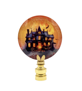 HALLOWEEN Lamp Finial-Optic Crystal-Round or Square-AvailableI In 4-Base Finishes (1-Pc.)