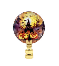 Load image into Gallery viewer, HALLOWEEN Lamp Finial-Optic Crystal-Round or Square-AvailableI In 4-Base Finishes (1-Pc.)