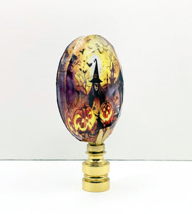 HALLOWEEN Lamp Finial-Optic Crystal-Round or Square-AvailableI In 4-Base Finishes (1-Pc.)