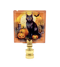 Load image into Gallery viewer, HALLOWEEN Lamp Finial-Optic Crystal-Round or Square-AvailableI In 4-Base Finishes (1-Pc.)