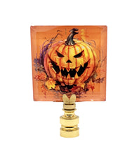 Load image into Gallery viewer, HALLOWEEN Lamp Finial-Optic Crystal-Round or Square-AvailableI In 4-Base Finishes (1-Pc.)