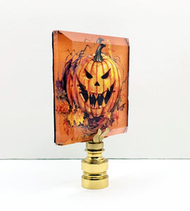 HALLOWEEN Lamp Finial-Optic Crystal-Round or Square-AvailableI In 4-Base Finishes (1-Pc.)