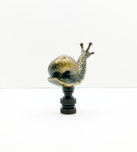 Load image into Gallery viewer, SNAIL Lamp Finial-Aged Brass Finish, Highly detailed metal casting