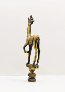 STANDING DEER Lamp Finial-Aged Brass Finish, Highly detailed metal casting