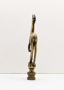 STANDING DEER Lamp Finial-Aged Brass Finish, Highly detailed metal casting