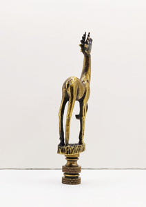 STANDING DEER Lamp Finial-Aged Brass Finish, Highly detailed metal casting
