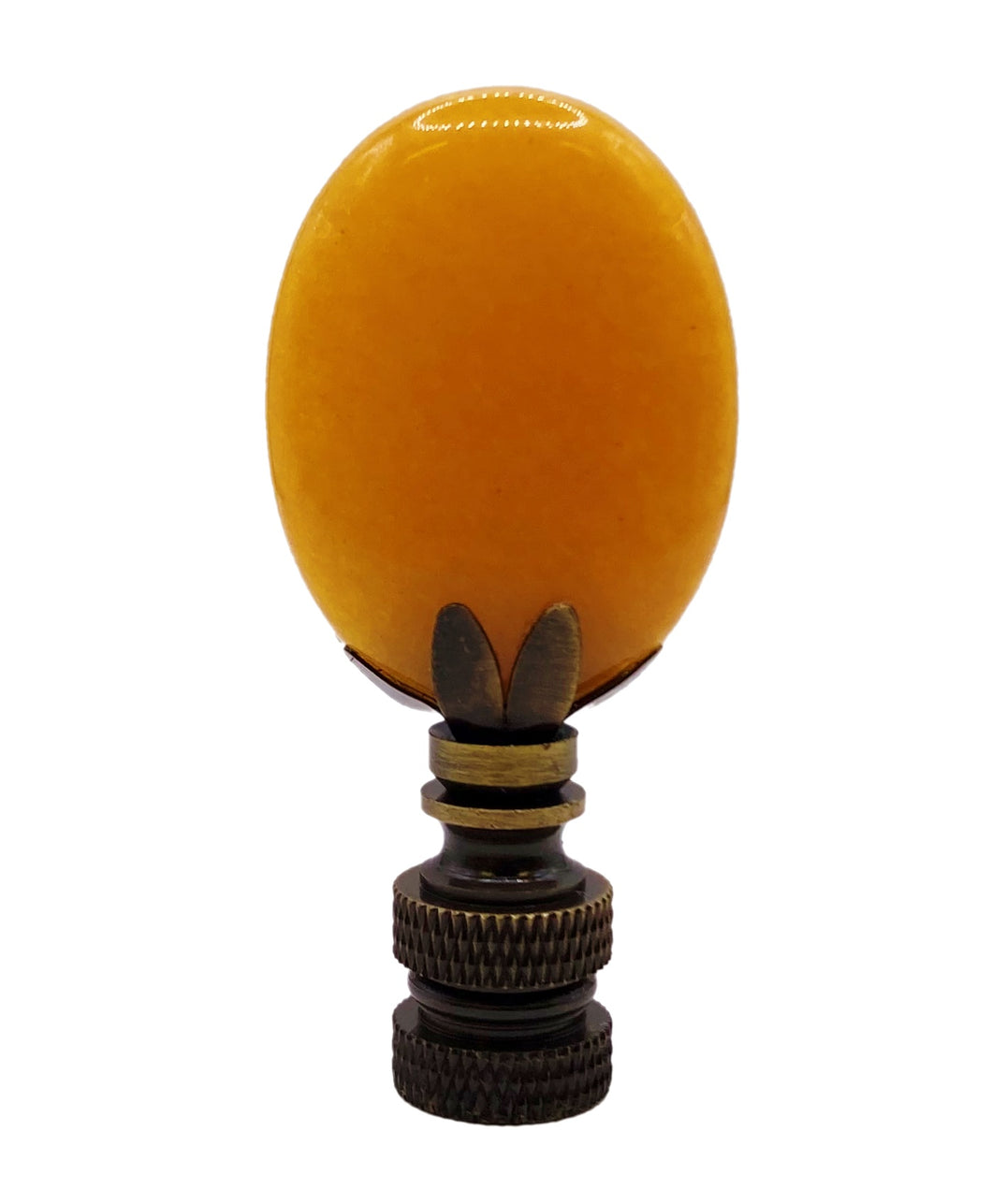 TOPAZ JADE Oval Stone Lamp Finial with AB,PB or SN Base (1-PC.)