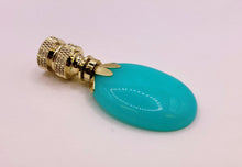 Load image into Gallery viewer, TURQUOISE JADE Oval Stone Lamp Finial with AB,PB or SN Base (1-PC.)