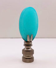 Load image into Gallery viewer, TURQUOISE JADE Oval Stone Lamp Finial with AB,PB or SN Base (1-PC.)