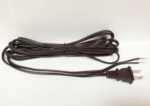 LAMP CORD SET-8' and 12'- W/Molded Polarized Plug-SPT1 (18/2)-Available in 3 Colors (1 Pc.)