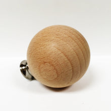 Load image into Gallery viewer, WOOD BALL Solid Beech Lamp Finial W/Dual Thread Base in 4 Plated Finishes-Large