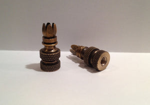Lamp Finial BASE-Lamp Parts-Solid Brass 1/4-27 Thread (3 Finishes available)