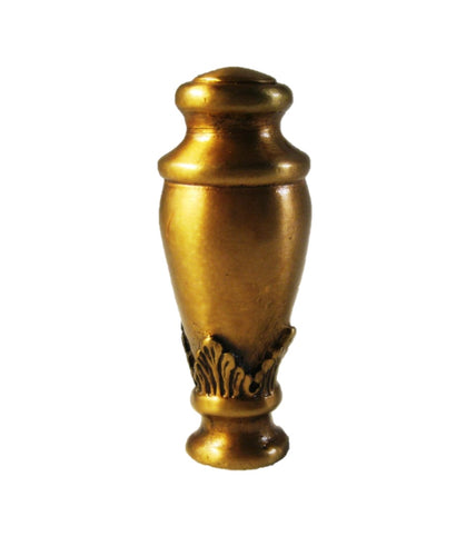 ACANTHUS ACORN w-Crystal Top Lamp Finial, Aged Brass Finish