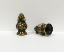 Load image into Gallery viewer, ACORN Cast Metal Lamp Finials, (1-Pair) Antique Brass Finish w/Dual Threads