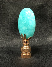 Load image into Gallery viewer, AMAZONITE Oval Stone Lamp Finial with AB,PB or SN Base (1-PC.)