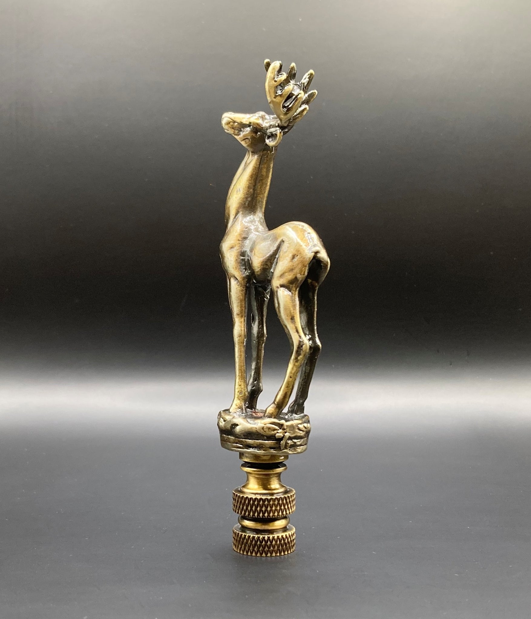 Lamp Finial-ORNAMENTAL LOOP-Aged Brass Finish, Highly detailed metal Lamp Finial-ORNAMENTAL LOOP-Aged Brass Finish, Highly detailed metal