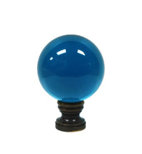Load image into Gallery viewer, LARGE GLASS ORB-Lamp Finial-AQUA, Solid Brass Base, 3-Finishes