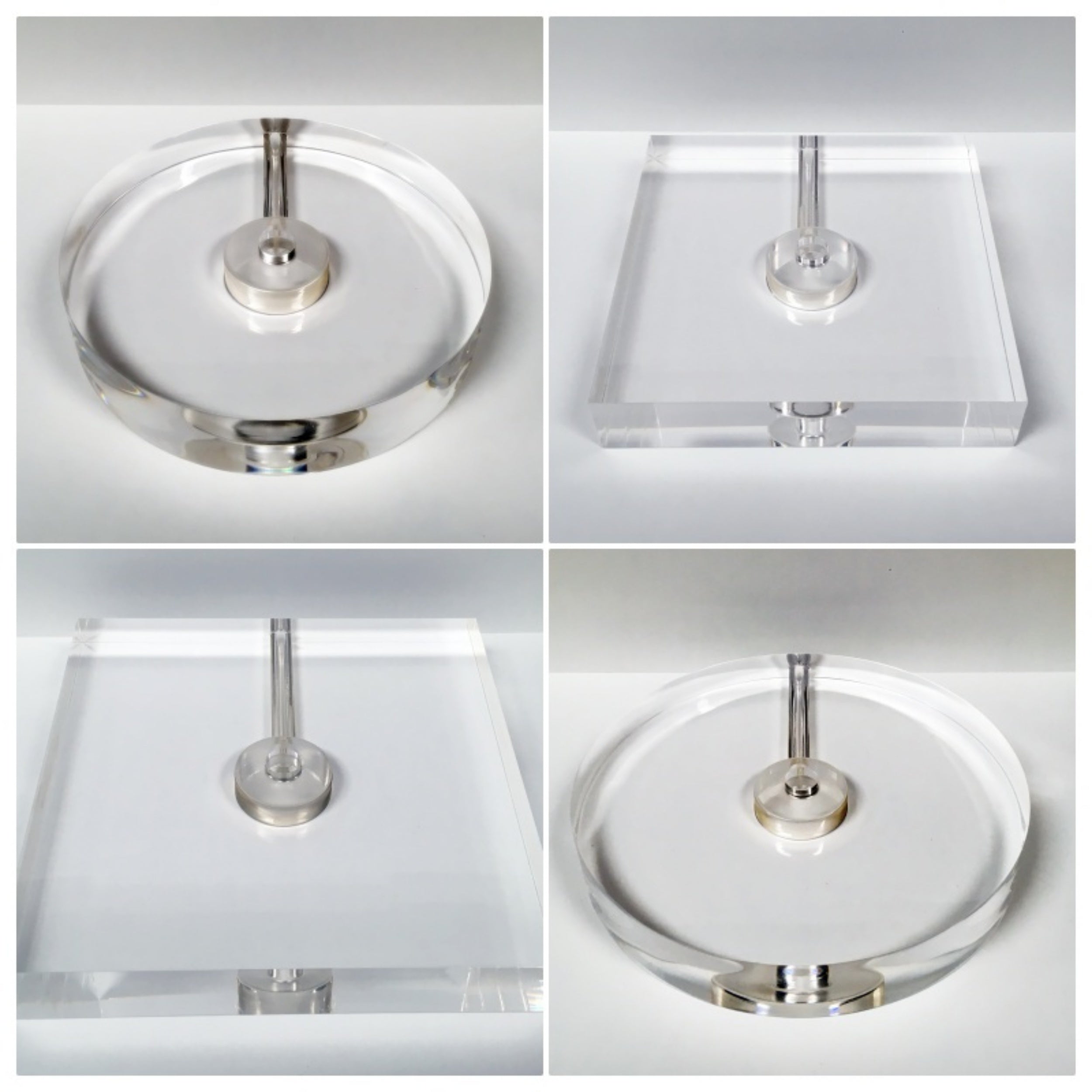 B&p Lamp Clear Acrylic Round Lamp Bases, 6 inch Diameter, 1 inch Height