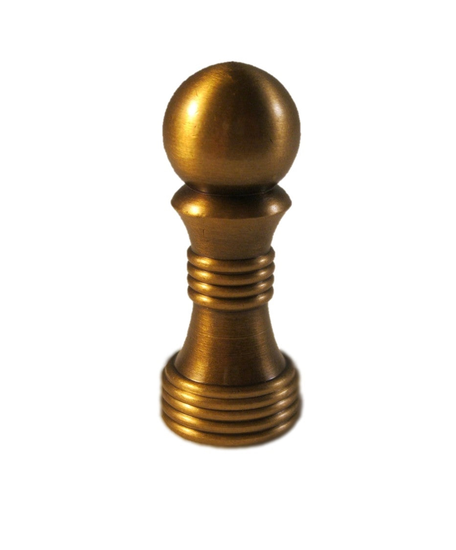 BALL ON BASE Machined Metal Lamp Finial-Antique Brass Finish