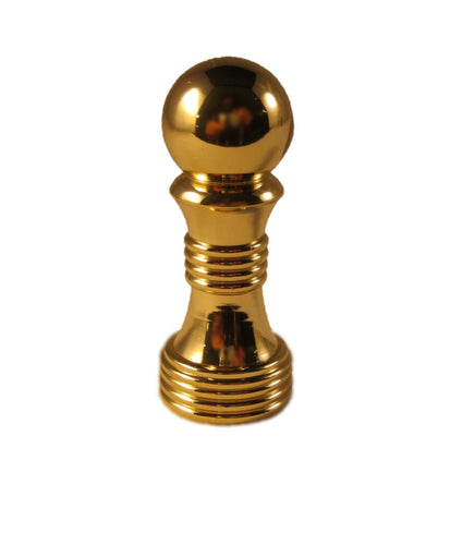 BALL ON BASE Machined Metal Lamp Finial-Polished Brass Finish