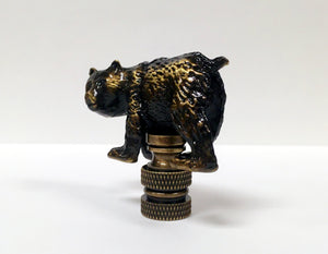 BEAR Lamp Finial, Aged Brass Finish, Highly detailed metal casting