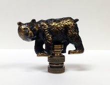 Load image into Gallery viewer, BEAR Lamp Finial, Aged Brass Finish, Highly detailed metal casting