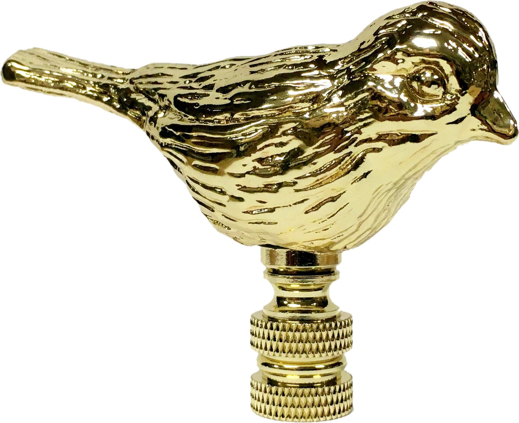 SPARROW Lamp Finial-Polished Brass Finish, Highly detailed metal casting