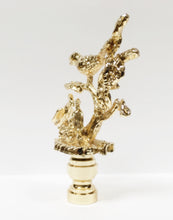 Load image into Gallery viewer, BIRDS IN BRANCHES Lamp Finial-Polished Brass Finish, Highly detailed metal casting
