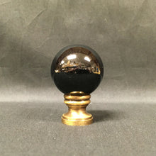 Load image into Gallery viewer, BLACK OBSIDIAN-Stone Sphere Lamp Finial-on Pedestal Base, Available in 3 Finishes (1 Pc.)