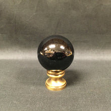 Load image into Gallery viewer, BLACK OBSIDIAN-Stone Sphere Lamp Finial-on Pedestal Base, Available in 3 Finishes (1 Pc.)