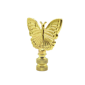 BUTTERFLY Lamp Finial, Polished Brass Finish, Highly detailed metal casting