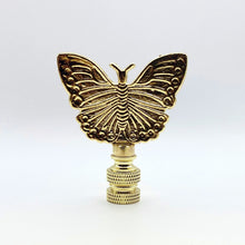 Load image into Gallery viewer, BUTTERFLY Lamp Finial, Polished Brass Finish, Highly detailed metal casting