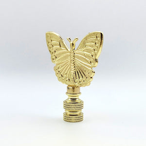 BUTTERFLY Lamp Finial, Polished Brass Finish, Highly detailed metal casting