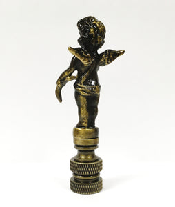 CHERUB Lamp Finial-Aged Brass or Polished Brass Finish, Highly detailed metal casting (1 Pc,)