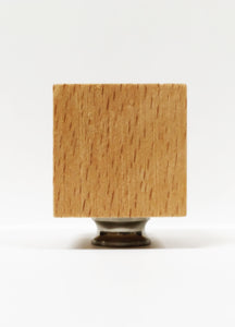 WOOD CUBE Solid Beech Lamp Finial W/Dual Thread Base in 4 Plated Finishes
