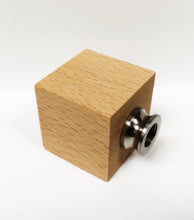 Load image into Gallery viewer, WOOD CUBE Solid Beech Lamp Finial W/Dual Thread Base in 4 Plated Finishes