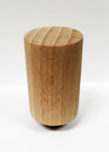 Load image into Gallery viewer, WOOD CYLINDER Solid Beech Lamp Finial W/Dual Thread Base in 4 Plated Finishes