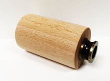Load image into Gallery viewer, WOOD CYLINDER Solid Beech Lamp Finial W/Dual Thread Base in 4 Plated Finishes