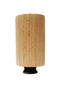 WOOD CYLINDER Solid Beech Lamp Finial W/Dual Thread Base in 4 Plated Finishes
