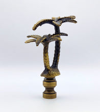 Load image into Gallery viewer, COCONUT PALM TREE Lamp Finial, Aged Brass Finish, Highly detailed metal casting