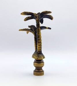 COCONUT PALM TREE Lamp Finial, Aged Brass Finish, Highly detailed metal casting