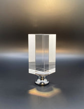 Load image into Gallery viewer, RECTANGLE CUBE Optic Glass Crystal Lamp Finial-Chrome or Satin Brass Base (1Pc.)