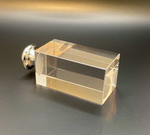 Load image into Gallery viewer, RECTANGLE CUBE Optic Glass Crystal Lamp Finial-Chrome or Satin Brass Base (1Pc.)