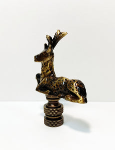 DEER Lamp Finial-Polished Brass or Antique Brass Finish, Highly detailed metal casting (1Pc.)