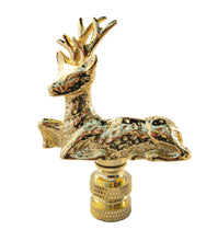 Load image into Gallery viewer, DEER Lamp Finial-Polished Brass or Antique Brass Finish, Highly detailed metal casting (1Pc.)