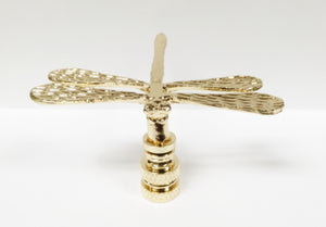 DRAGONFLY Lamp Finial-Polished Brass Finish, Highly detailed metal casting