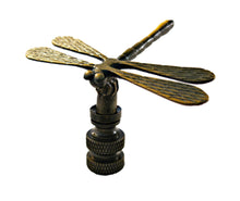 Load image into Gallery viewer, DRAGONFLY Lamp Finial-Aged Brass Finish, Highly detailed metal casting
