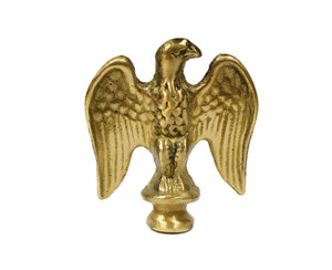 EAGLE Solid Cast Brass Lamp Finial, Heavy and Detailed w/Dual Threads